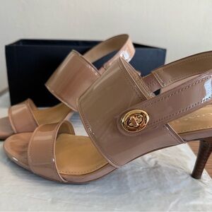 Coach Beige Patent Leather Heels